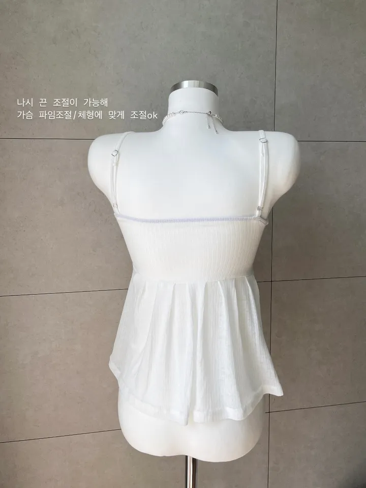 *퀄보장🩷뱃살커버* 클린 리본 플레어라인 나시 가디건 set 상세 이미지 9