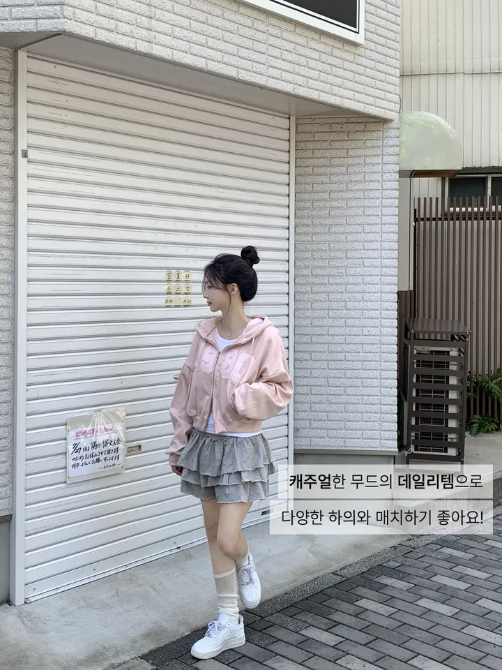 [기모추가!가을신상🤎]투웨이 도톰 자수 레터링 후드집업 7color 상세 이미지 5