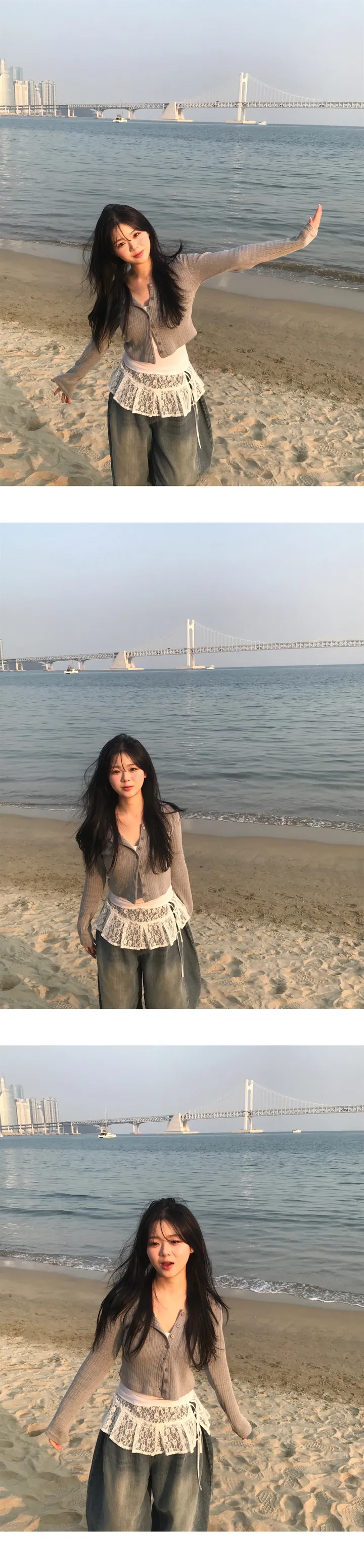 u넥 골지 크롭 간절기 가디건 4color 상세 이미지 10