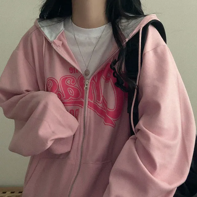 [봄아우터!/박시핏] 체이스 배색 레터링 투웨이 후드집업 4color 상세 이미지 19