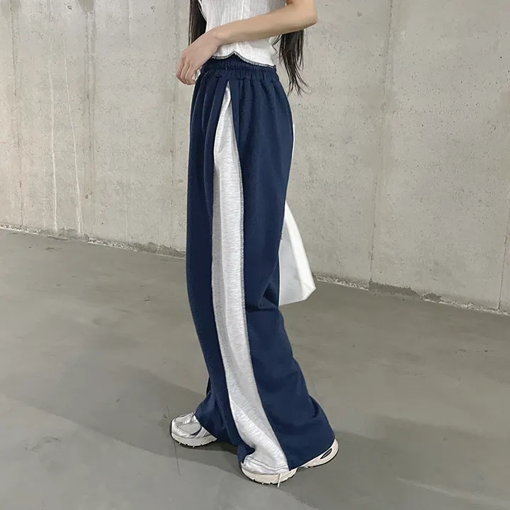 *7color*[롱다리핏/핏보장] 싸인 사이드 핀턱 배색 와이드팬츠 트레이닝 봄팬츠 백포켓 힙 트렌디 꾸안꾸 상세 이미지 27