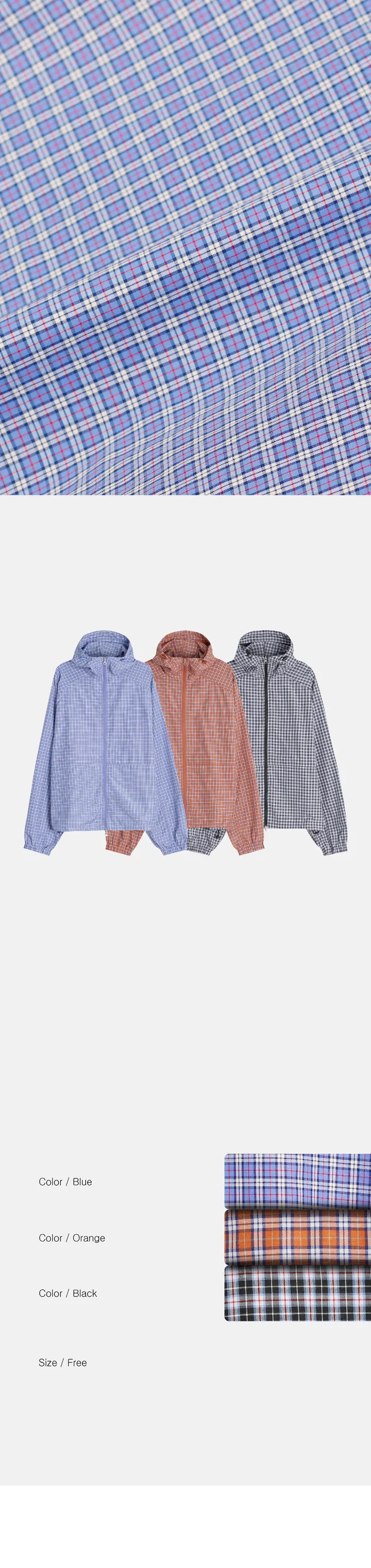 [unisex]에버 체크 바람막이 상세 이미지 5