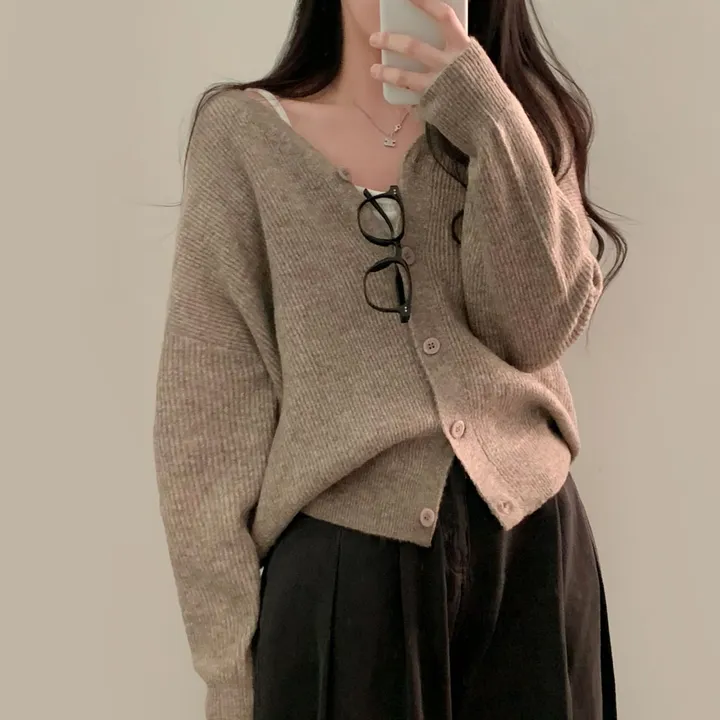 [인생가디건🤍]극여리 루즈핏 울 브이넥 니트 가디건 - 8color 상세 이미지 51
