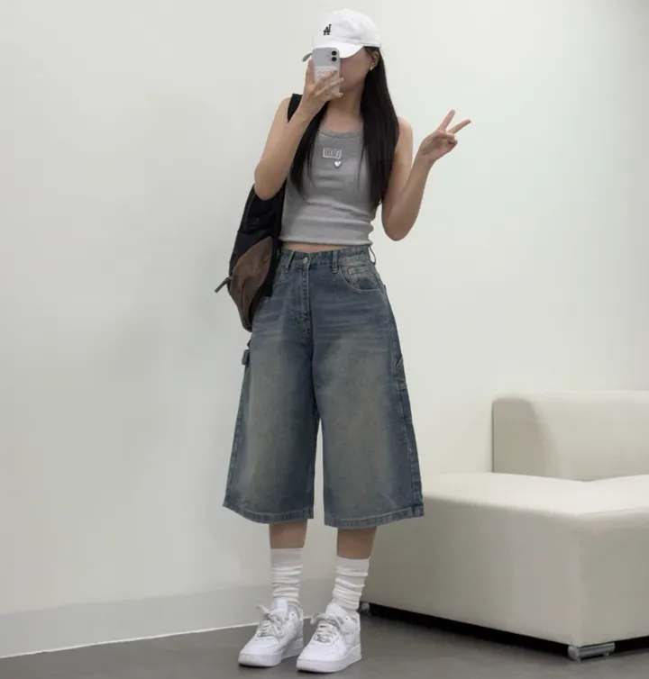 [카펜더버뮤다🐰/숏&롱/~2XL] 아일렛 카펜더 5부 7부 버뮤다 데님 숏팬츠 여름반바지 기장선택 남녀공용 하체커버 빅사이즈 (5Col) 상세 이미지 22