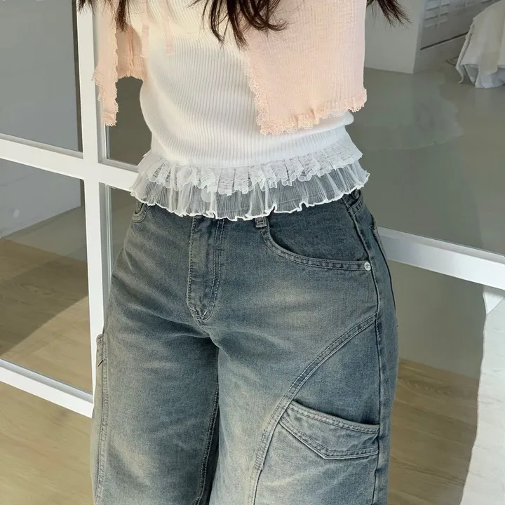 [여름까지 쭈욱🤍]클로에 빈티지 리본 스트랩 레이스 프릴 여리핏 롱슬리브 썸머 니트 가디건 5color 상세 이미지 43