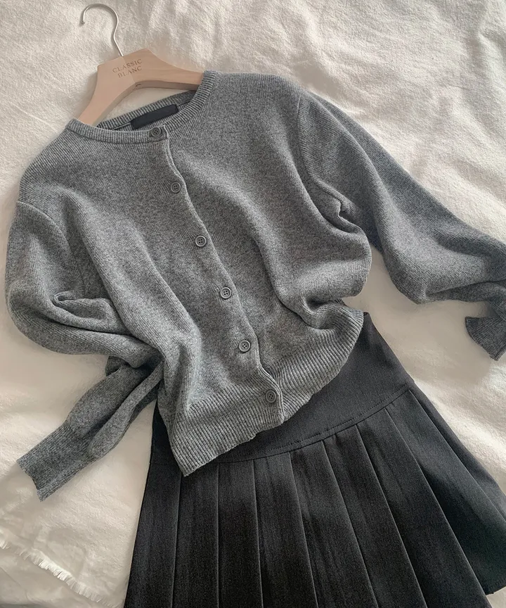 [데일리강추💗] 블러 라운드넥 가디건 봄 가을 / 출근룩 긴팔니트 봄가디건 가을가디건 하객룩 데일리룩 클래식블랑 상세 이미지 43