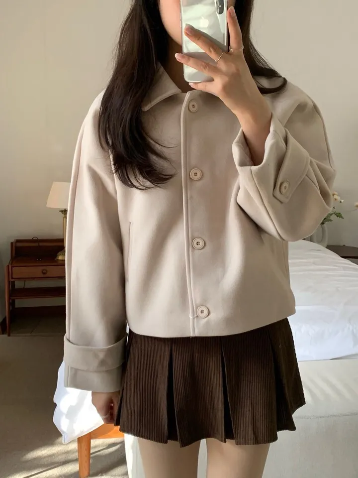 [아방루즈핏/💞러블리] 머스 카라 숏 코트 자켓 모직코트 상세 이미지 19