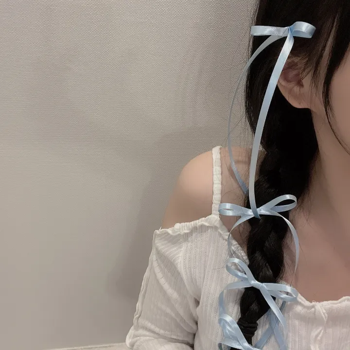 당일🎀/+색상추가/최저가 [자체제작/2,4,6p] 새틴 롱리본핀 7color / 헤어핀 머리핀 집게핀 리본 발레코어 공주 체육대회 워터밤 뉴진스 제니 우정 커플 포인트 z005 상세 이미지 24