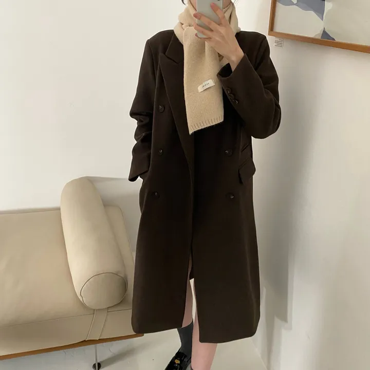 플룻 코트 봄코트 롱코트 하객룩 울코트 상세 이미지 27