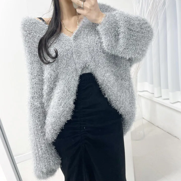 [얼굴 형광등ღ] 솔잎 루즈 박시 가디건 앙고라가디건 루즈가디건 상세 이미지 21
