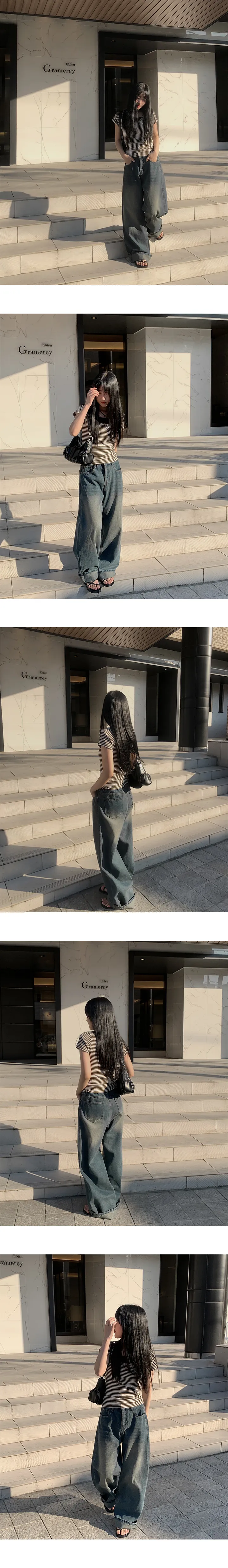 [특가세일🖤][딥워싱디테일]코리 워싱 데님 와이드 팬츠 상세 이미지 11