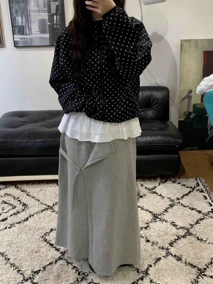 [고퀄/모델소장🖤]도트 땡땡이 후드 바람막이(2color) 상세 이미지 4