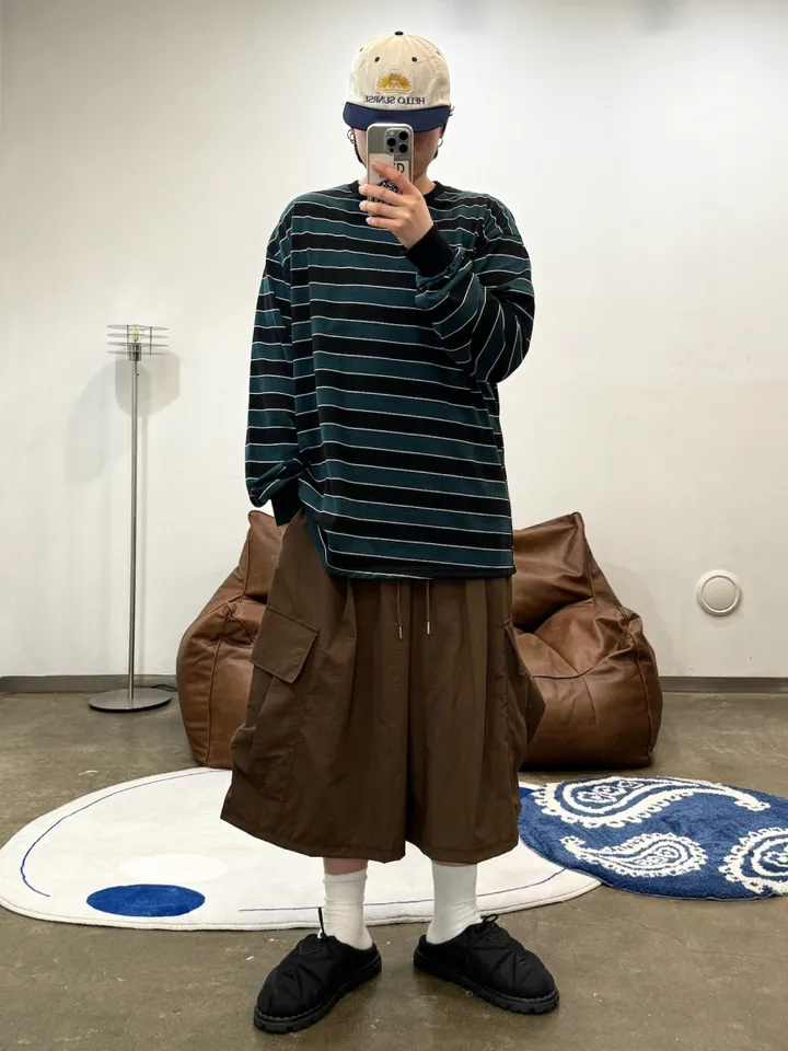(누적 1000장)(4COLOR) 빅포켓 나일론 8부 카고팬츠 (카고반바지, 여름반바지, 8부팬츠, 와이드반바지, 카고하프팬츠, 나일론팬츠) 상세 이미지 25