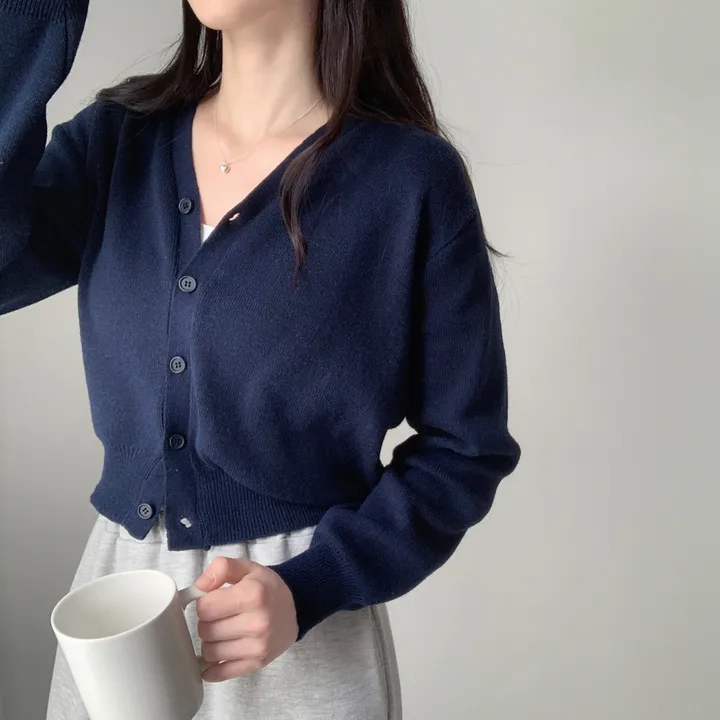 [인생가디건/10color] 머피 데일리 브이넥 무지 버튼 허리잘록 여리 니트 긴팔 가디건 상세 이미지 25