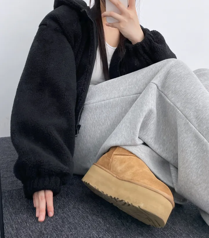 *아방핏후드집업* 뽀글이 후리스 플리스 후드집업 가을 겨울 아우터 집업 오버핏 상세 이미지 66