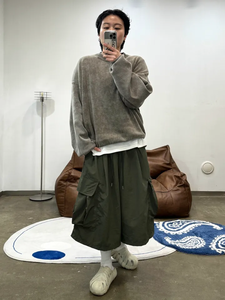 (누적 1000장)(4COLOR) 빅포켓 나일론 8부 카고팬츠 (카고반바지, 여름반바지, 8부팬츠, 와이드반바지, 카고하프팬츠, 나일론팬츠) 상세 이미지 18