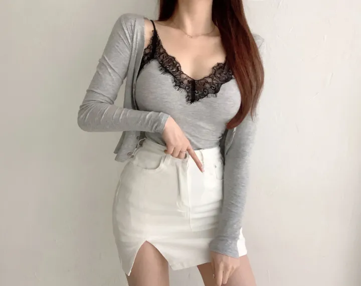 렉 레이스 골지 가디건 + 나시 상세 이미지 9