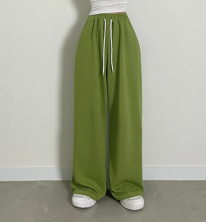 [MADE] (*Y존부각X/기모선택가능*) 인생 와이드 일자 팬츠 트레이닝 무지 밴딩 하이웨스트 빅사이즈 오버핏 자체제작 바지 상세 이미지 10