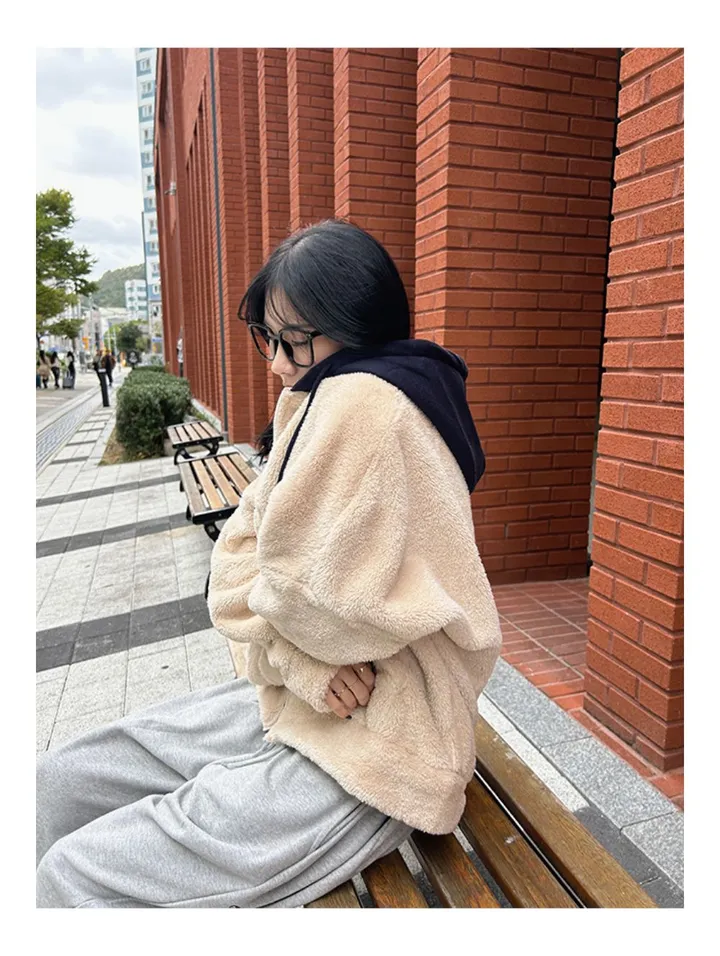 [당일배송][양털/뽀글이]후드 플리스 투웨이 겨울 따뜻한 데일리 점퍼 3color 묶음할인중 상세 이미지 53
