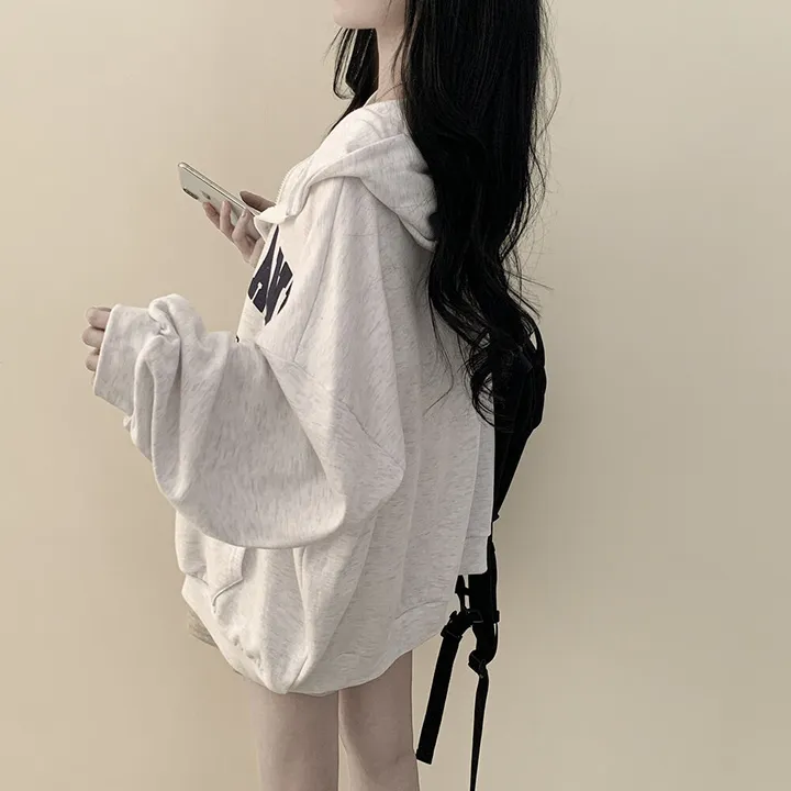 [기모선택/리얼왕오버핏!] 안아주고 싶은핏, 레터링 왕박시 벌룬 아방핏 후드집업 개강룩 캠퍼스룩 상세 이미지 4