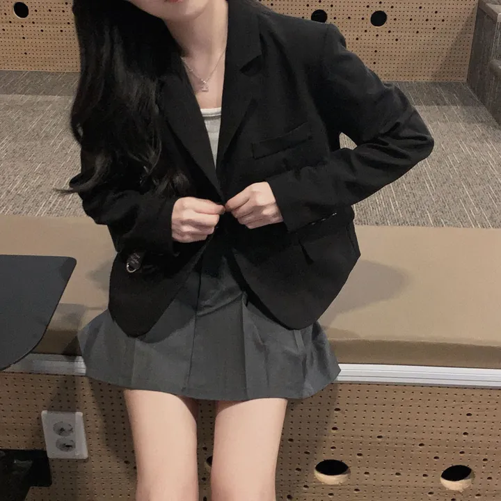 [봄자켓 종결!/🌸신상!]으른핏 클래식 원버튼 카라 포켓 베이직 숏자켓 상세 이미지 26