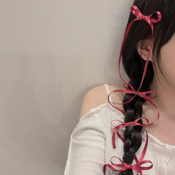 당일🎀/+색상추가/최저가 [자체제작/2,4,6p] 새틴 롱리본핀 7color / 헤어핀 머리핀 집게핀 리본 발레코어 공주 체육대회 워터밤 뉴진스 제니 우정 커플 포인트 z005 상세 이미지 27