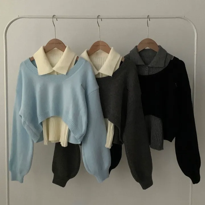 [세트가격/디자인2개✨] 페일드 펜던트 오프니트 나시 투피스,셋업 - 3color 상세 이미지 24