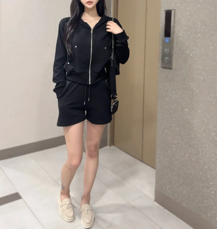 *빠른출고*/최저❤️ 로로set🤎후드찡 반바지 세트 여름세트 장마룩 트레이닝세트 상세 이미지 8
