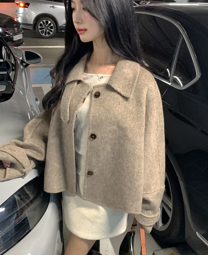 [울100/made💫] 세린 하이넥 나그랑 핸드메이드 숏코트 상세 이미지 22