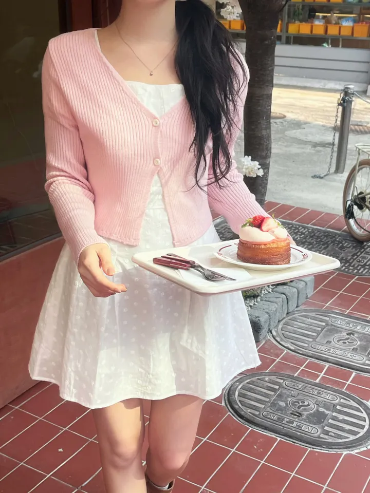 모나 투버튼 골지 크롭 니트 가디건(6colors) 상세 이미지 5