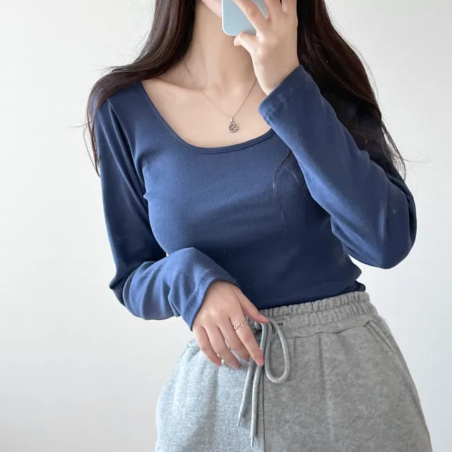 (4color/소장필수)기본 스퀘어넥 긴팔 -t 상세 이미지 18