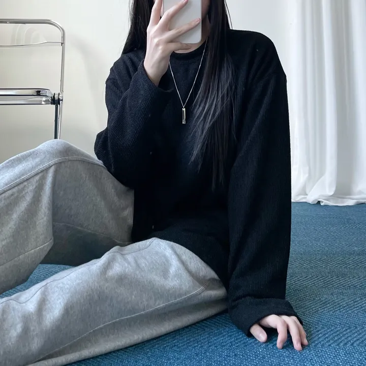 Ribbed round knit T 상세 이미지 10