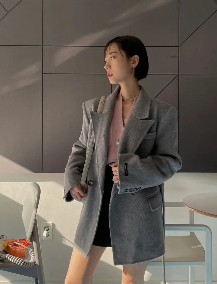 [헤이미쉬] 실크울핸드메이드코트 벨트코트 하프코트 상세 이미지 11