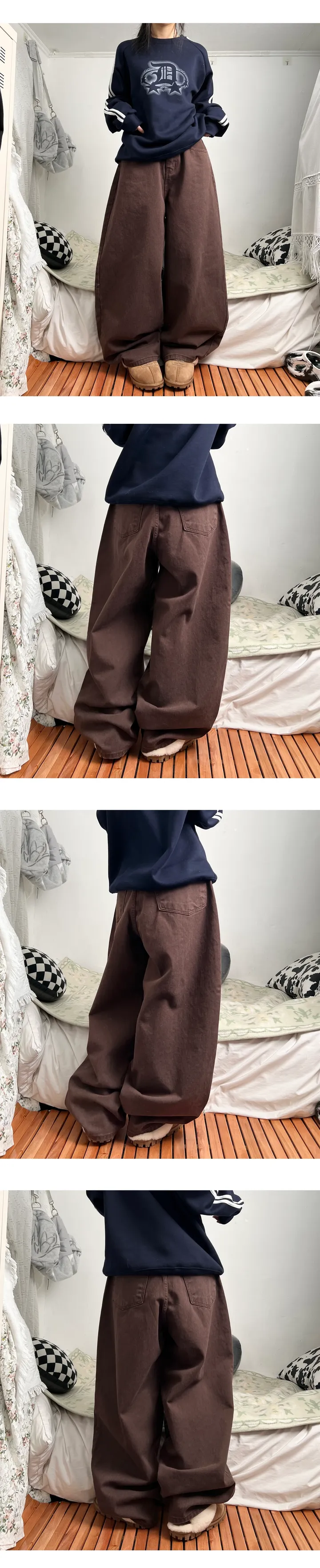 mega twill cotton wide pants 상세 이미지 5