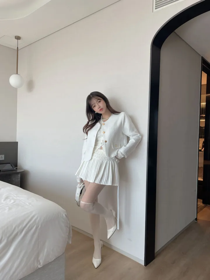 샤르망 노카라 트위드 골드 버튼 자켓 상세 이미지 5