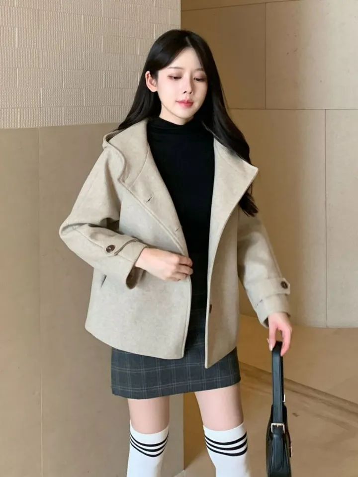 [겨울신상✨] 후드 숏코트 / 코트 후드코트 떡볶이코트 겨울코트 겨울자켓 핸드메이드 코트 숏코트 퍼코트 모직코트 울코트 연말룩 벨트코트 밍크코트 롱패딩 숏패딩 코듀로이 기모 케이프코트 망토코트 숄코트 무스탕 퍼자켓 더블코트 하프코트 기모 후드롱코트 겨울 상세 이미지 27