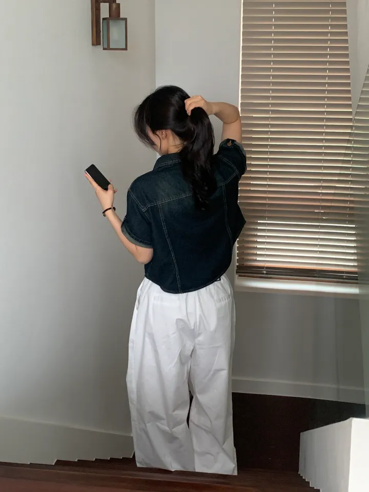 [여름자켓/데일리] 라이크 롤업 투포켓 반팔데님 자켓, 셔츠 - 3color 상세 이미지 11