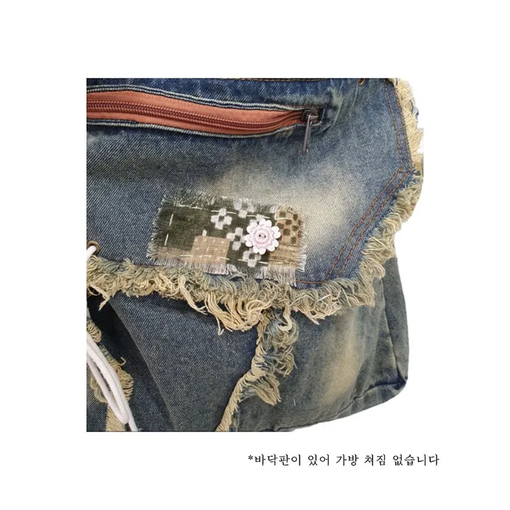 [한정수량/오무트단독] bohemian mori denim bag 상세 이미지 5