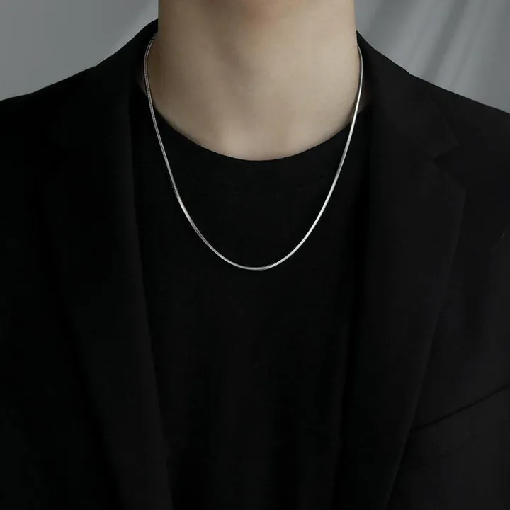 써지컬 플랫 체인 4mm 2mm 목걸이 / 3가지 길이 상세 이미지 4