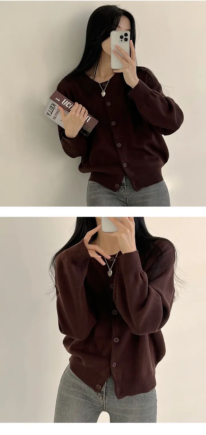 [무려14컬러~/색감맛집!] 요일별로 골라입는, 루즈핏 라운드 니트가디건 (14color) 상세 이미지 4