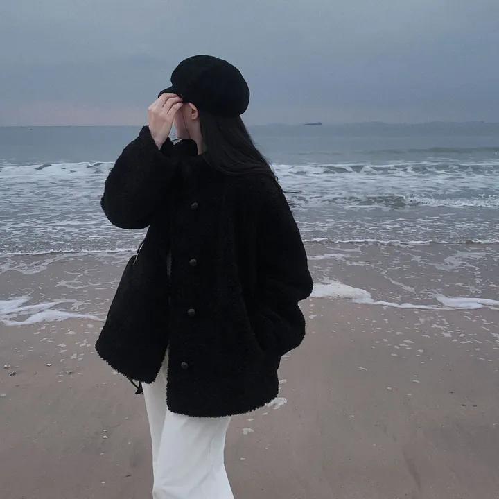 [왕아방핏🤎/주문폭주✨]후회없는 선택,푸들 양털 오버핏 하프 스웨이드 퍼자켓,코트 상세 이미지 47