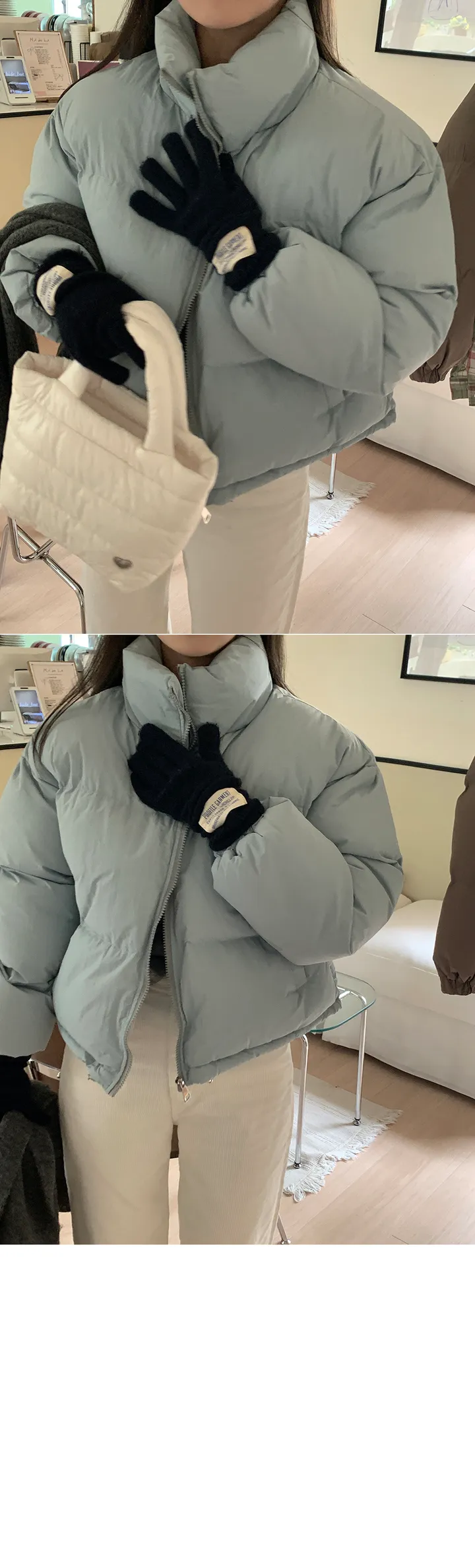 [주문폭주/당일출고🖤] 스노우 파스텔 크롭 숏 패딩 pd (웰론솜)(생활방수가능) 상세 이미지 62