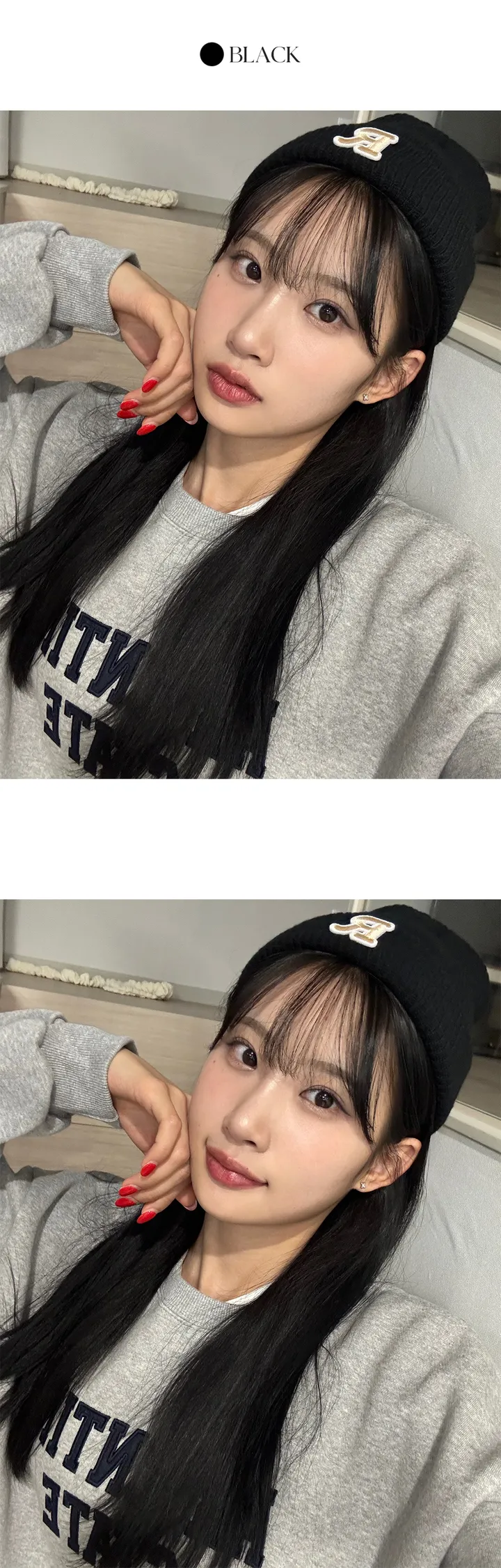 [🐰R포인트🐰/165℃] 영문 포인트 골지 비니 상세 이미지 6