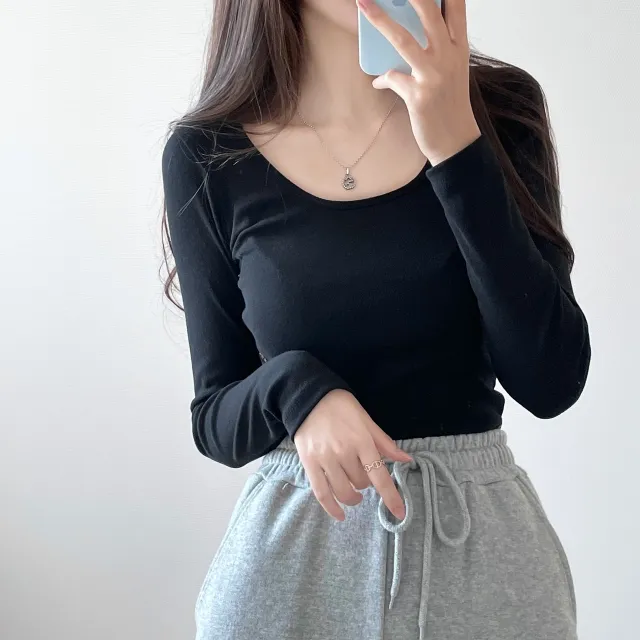 (4color/소장필수)기본 스퀘어넥 긴팔 -t 상세 이미지 49