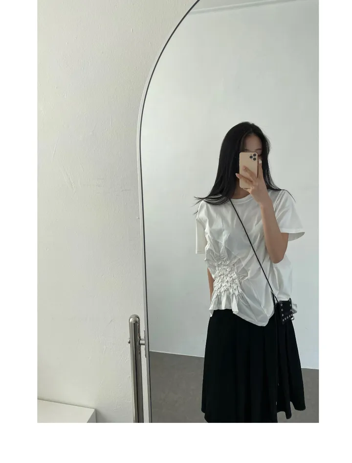 반팔 티셔츠 모델 착용 이미지-S1L33