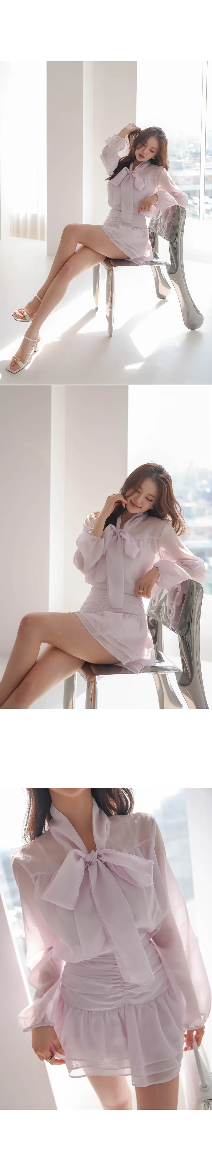 윈디즈 리본 블라우스 & 캐미솔 & 큐롯 스커트 SET 상세 이미지 4