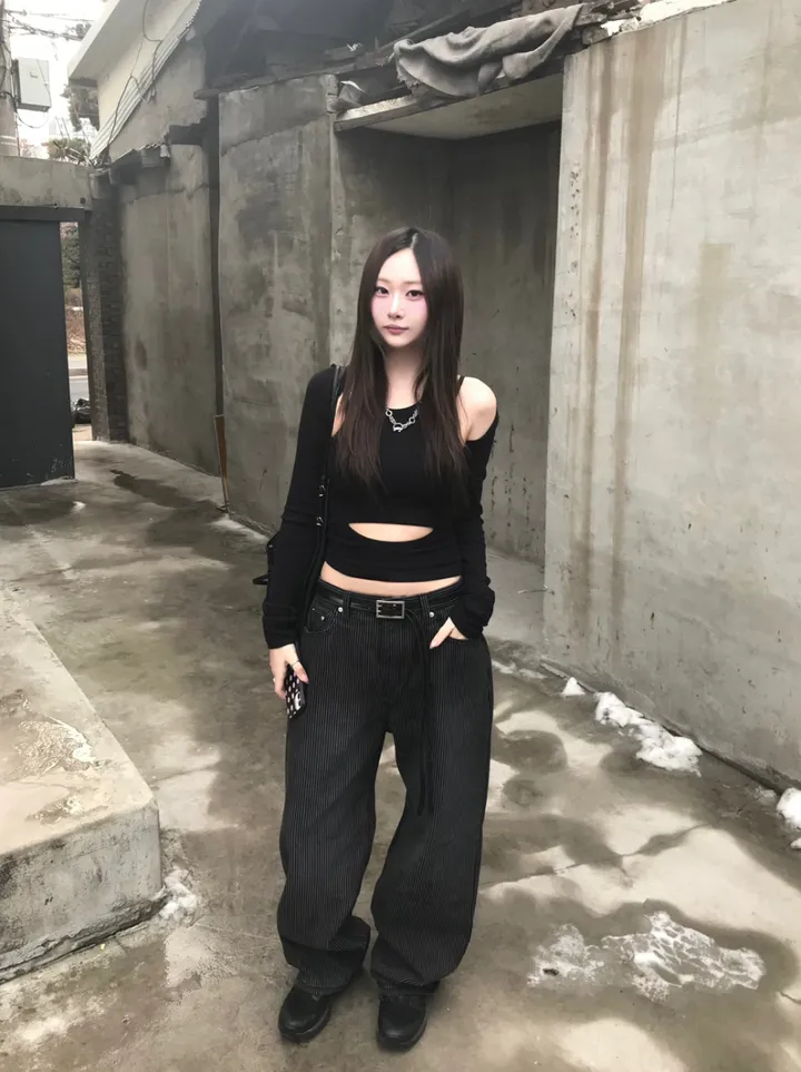 ♨주문폭주♨ #블랙 스트라이프 생지 데님 (당일 배송) 상세 이미지 23