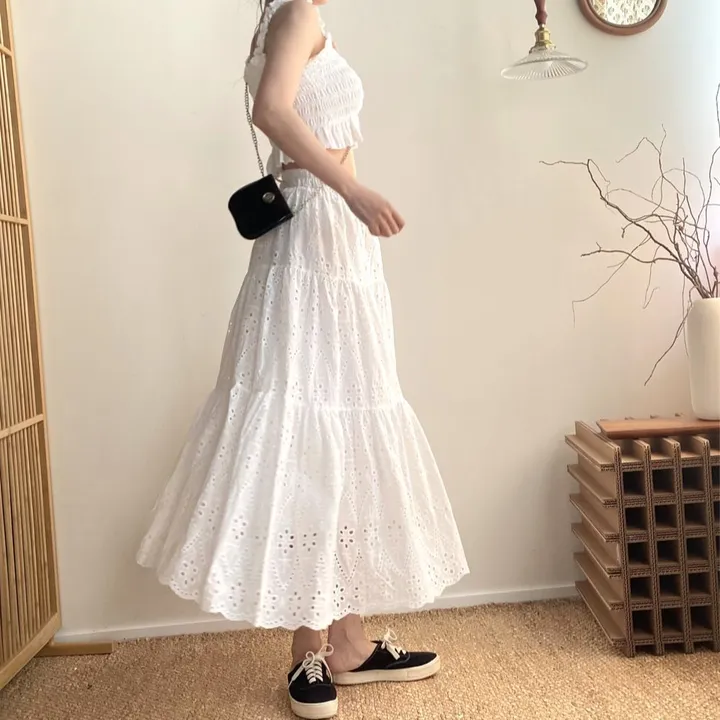 여름신상] 레이스 스모크 나시 롱  스커트 세트  여름나시 여름 롱 스커트 세트가격 1color [2pcs] 상세 이미지 38