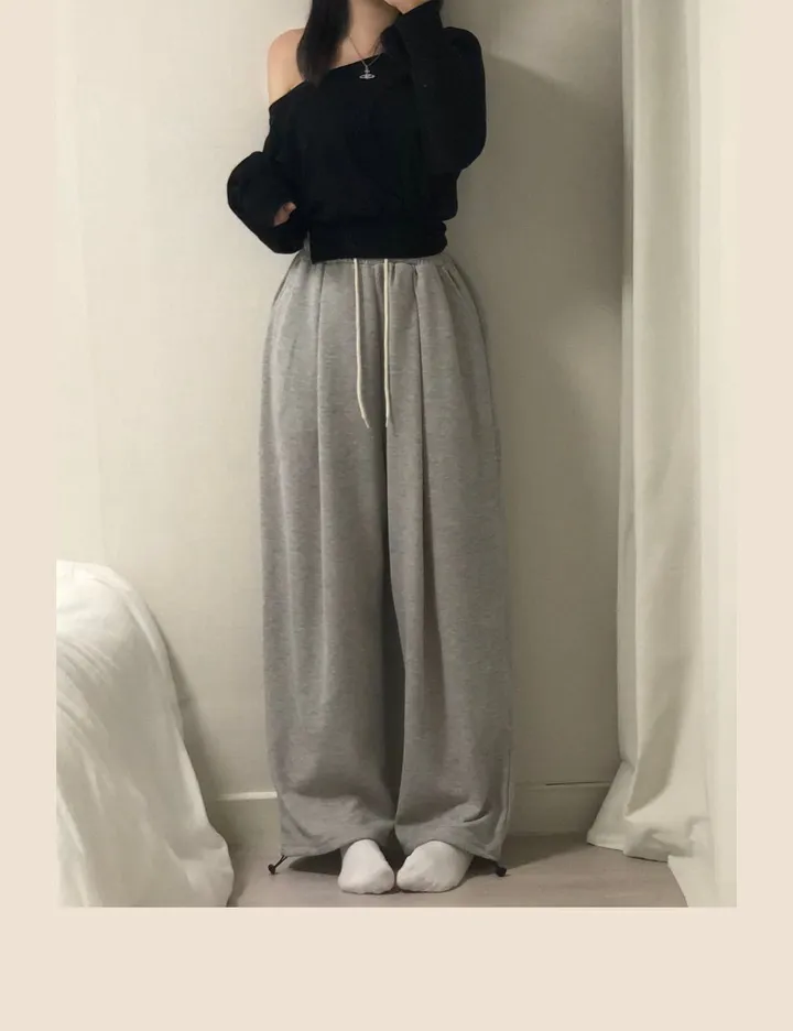 [허얇골넓핏, 모델인생템] 노아 와이드 핀턱 하이웨스트 조거 밴딩 트레이닝 오버핏 팬츠 상세 이미지 22