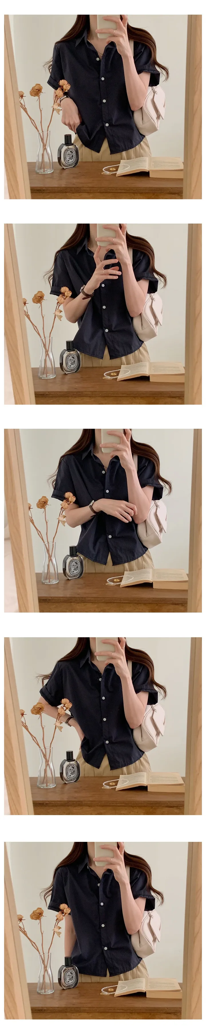 [데일리/여름ver] 모먼트 크롭 셔츠 코튼 남방 (8color) 상세 이미지 2